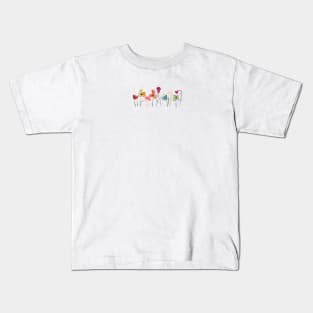 Floral doodle abstract spring flowers Kids T-Shirt